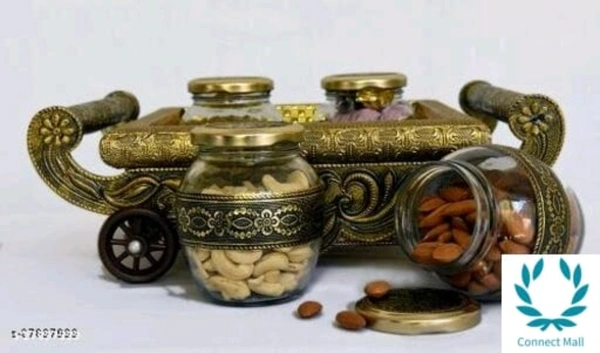 VNS Tray and Jar Wooden Tray and Jar Set - Tray And Jar